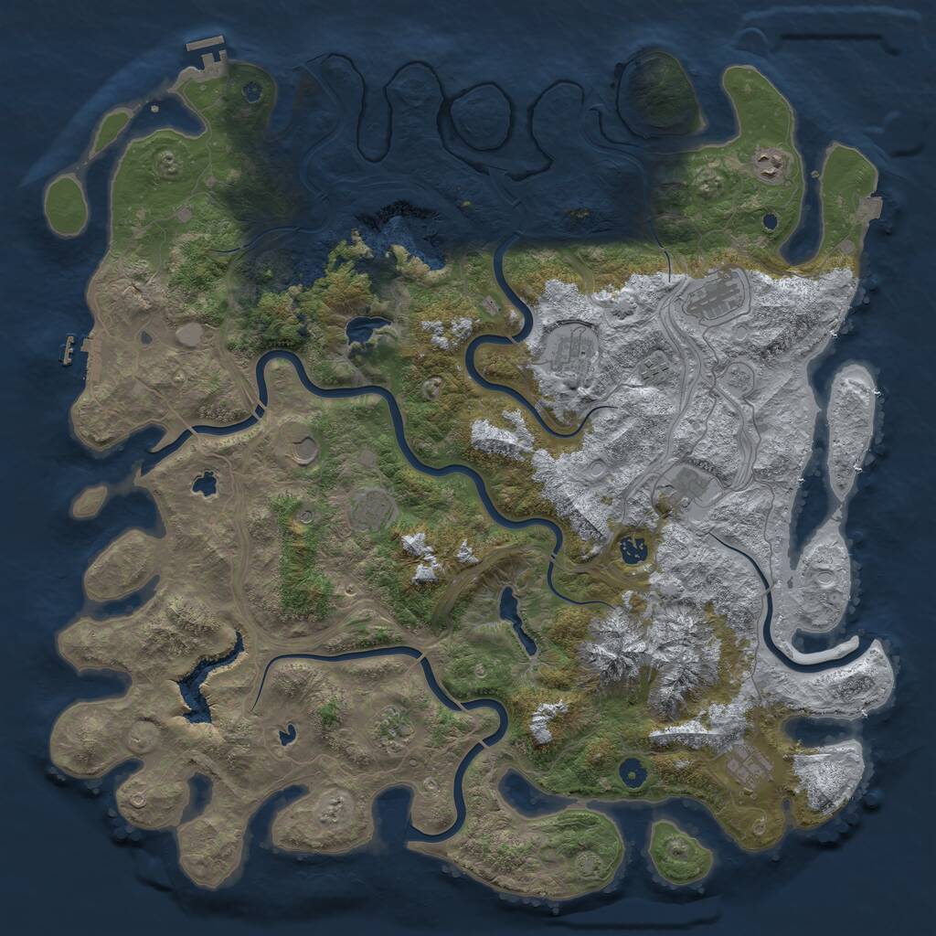 Rust Map: Procedural Map, Size: 5000, Seed: 983632808, 16 Monuments