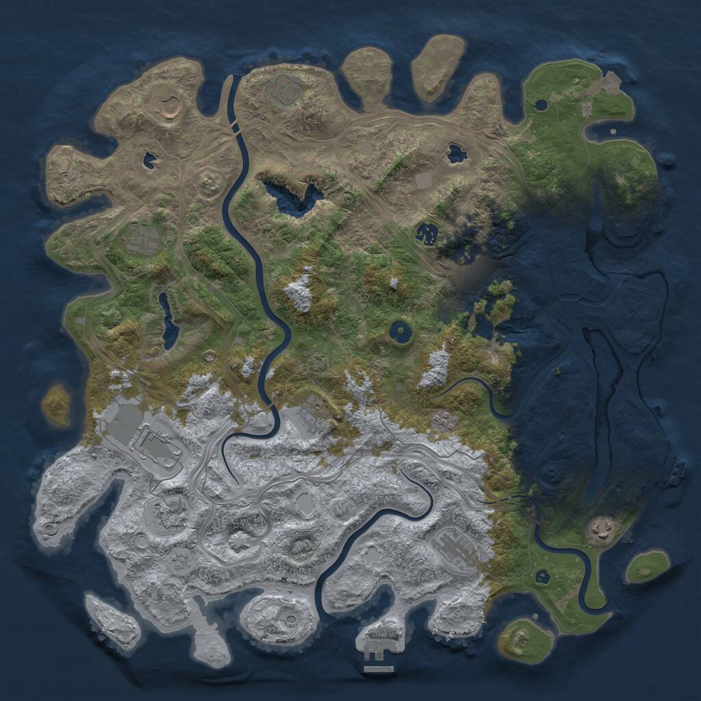 Rust Map: Procedural Map, Size: 4750, Seed: 620261, 17 Monuments