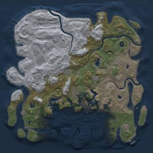 Thumbnail Rust Map: Procedural Map, Size: 4500, Seed: 1015439495, 17 Monuments