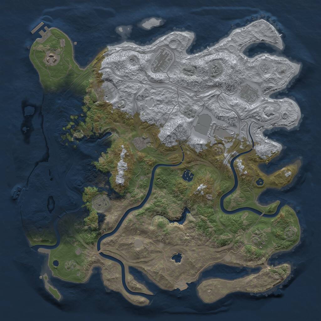 Rust Map: Procedural Map, Size: 4250, Seed: 902834415, 16 Monuments
