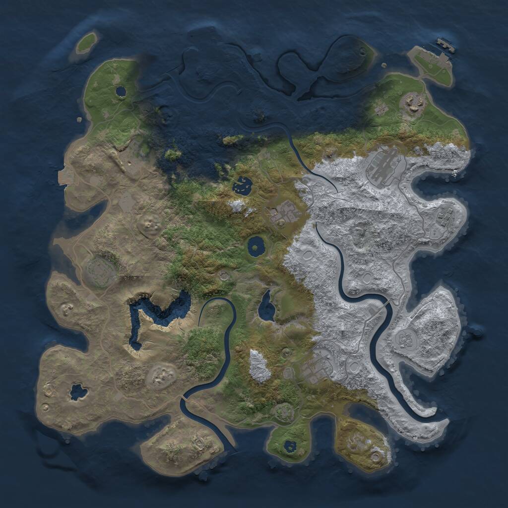 Rust Map: Procedural Map, Size: 4000, Seed: 1456029864, 14 Monuments
