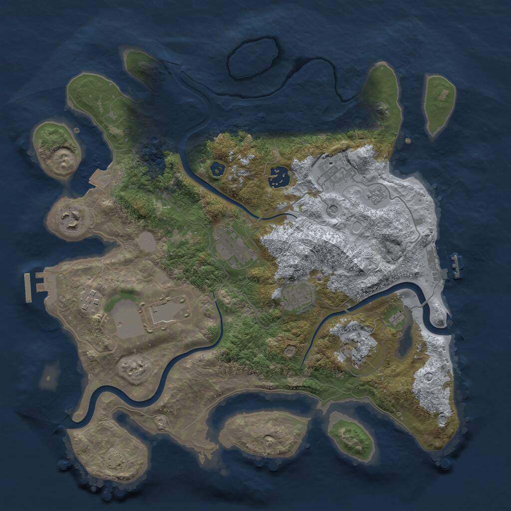 Rust Map: Procedural Map, Size: 3500, Seed: 797909776, 14 Monuments