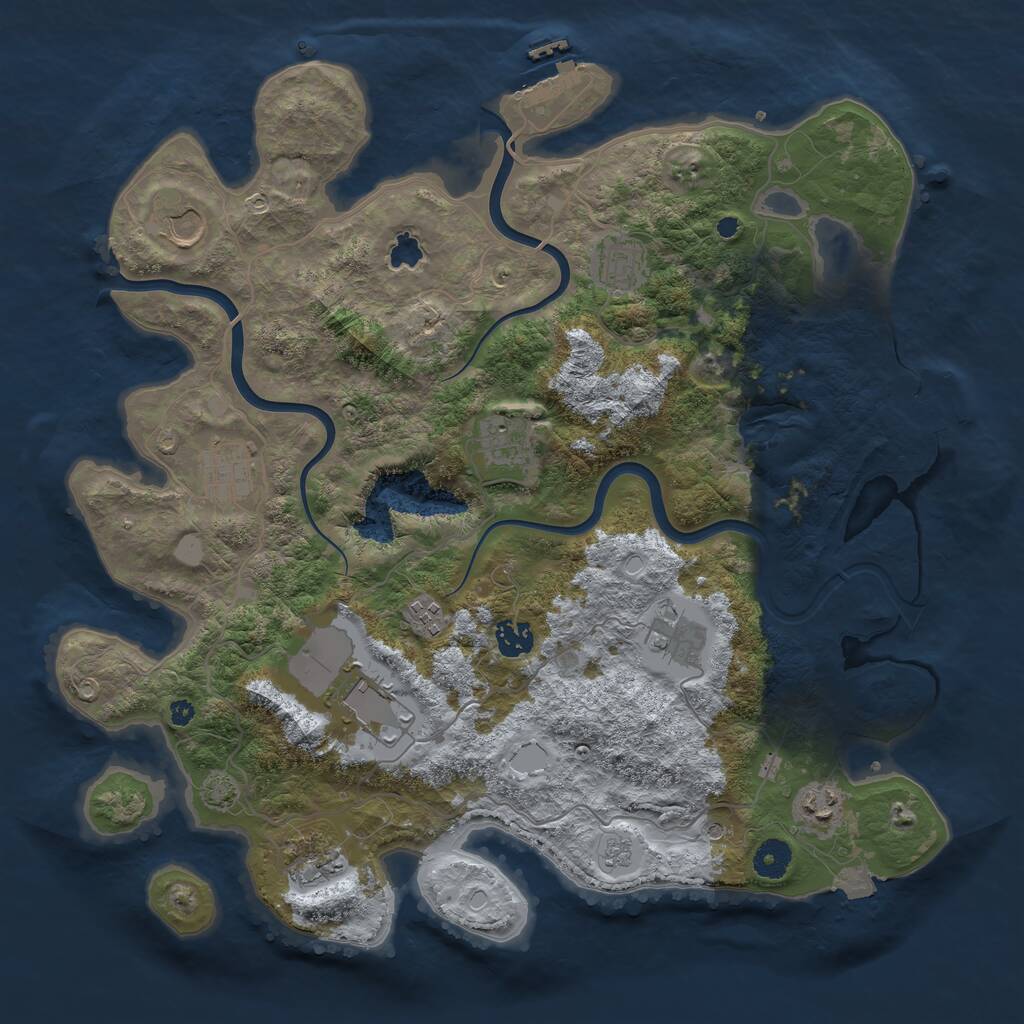 Rust Map: Procedural Map, Size: 4000, Seed: 287175241, 16 Monuments