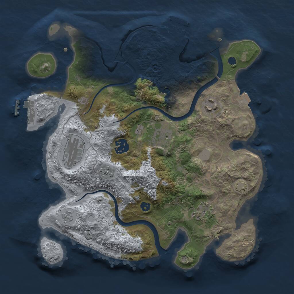 Rust Map: Procedural Map, Size: 3000, Seed: 1696044301, 12 Monuments