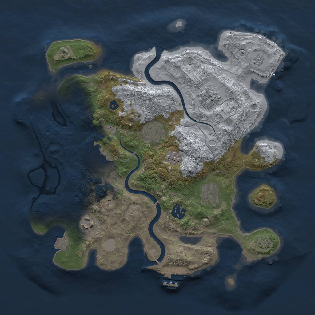 Rust Map: Procedural Map, Size: 3300, Seed: 1631281710, 13 Monuments