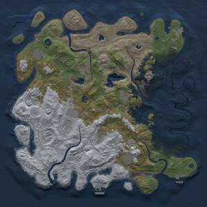 Thumbnail Rust Map: Procedural Map, Size: 4500, Seed: 291568143, 15 Monuments