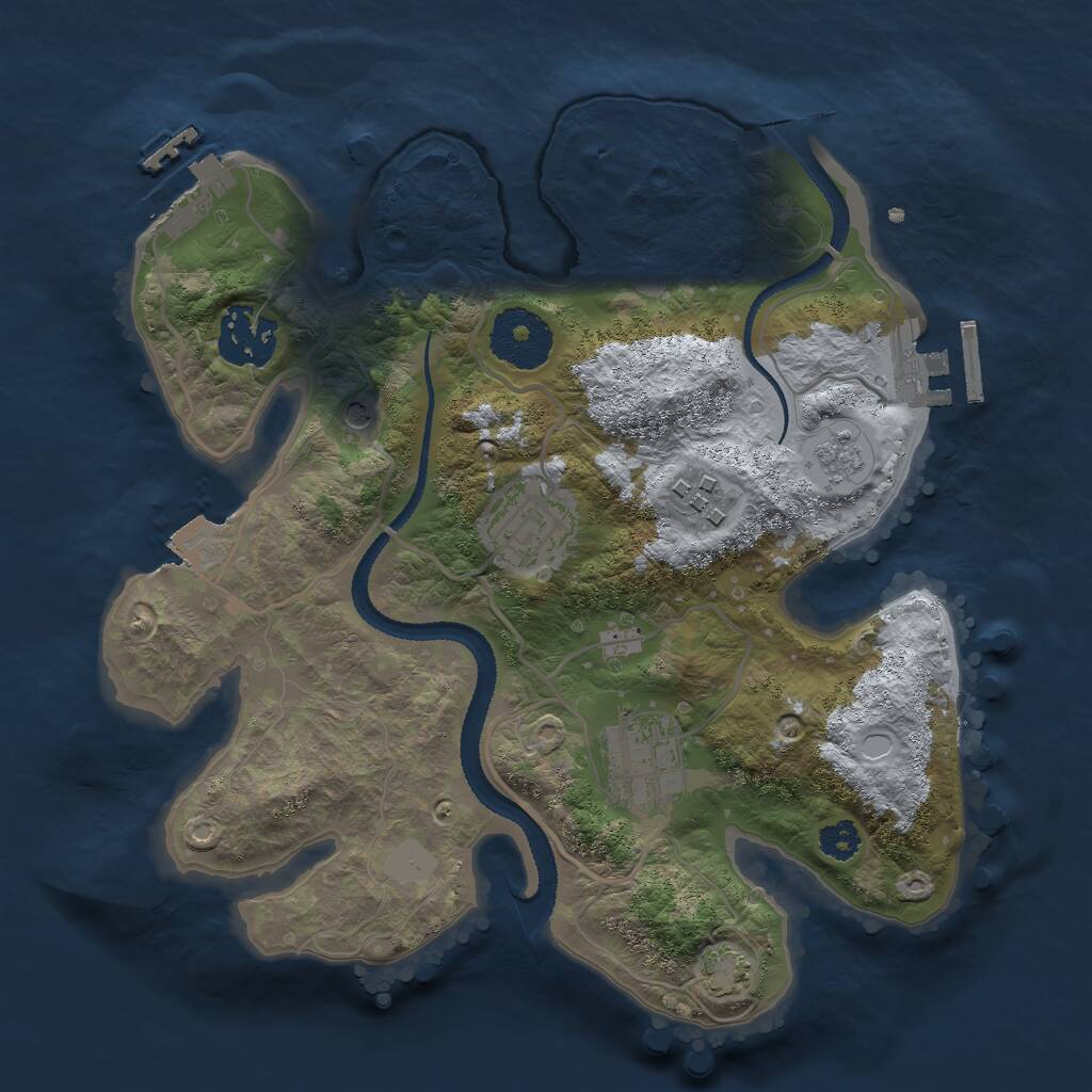Rust Map: Procedural Map, Size: 2700, Seed: 28563, 10 Monuments