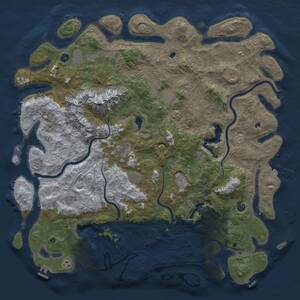 Thumbnail Rust Map: Procedural Map, Size: 5500, Seed: 1764072198, 17 Monuments