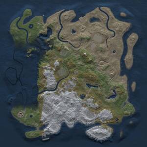 Thumbnail Rust Map: Procedural Map, Size: 4500, Seed: 552986928, 16 Monuments