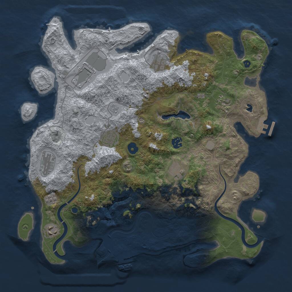 Rust Map: Procedural Map, Size: 4000, Seed: 890142934, 15 Monuments
