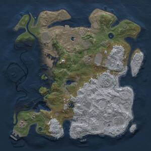 Thumbnail Rust Map: Procedural Map, Size: 4000, Seed: 459834106, 16 Monuments