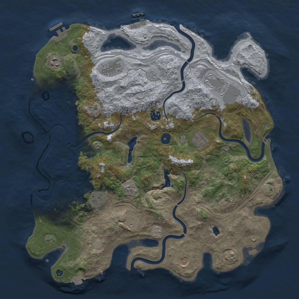 Rust Map: Procedural Map, Size: 4250, Seed: 234756, 16 Monuments