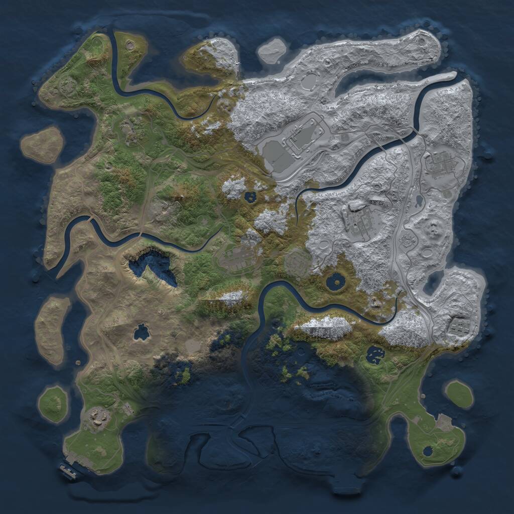 Rust Map: Procedural Map, Size: 4250, Seed: 160878814, 15 Monuments