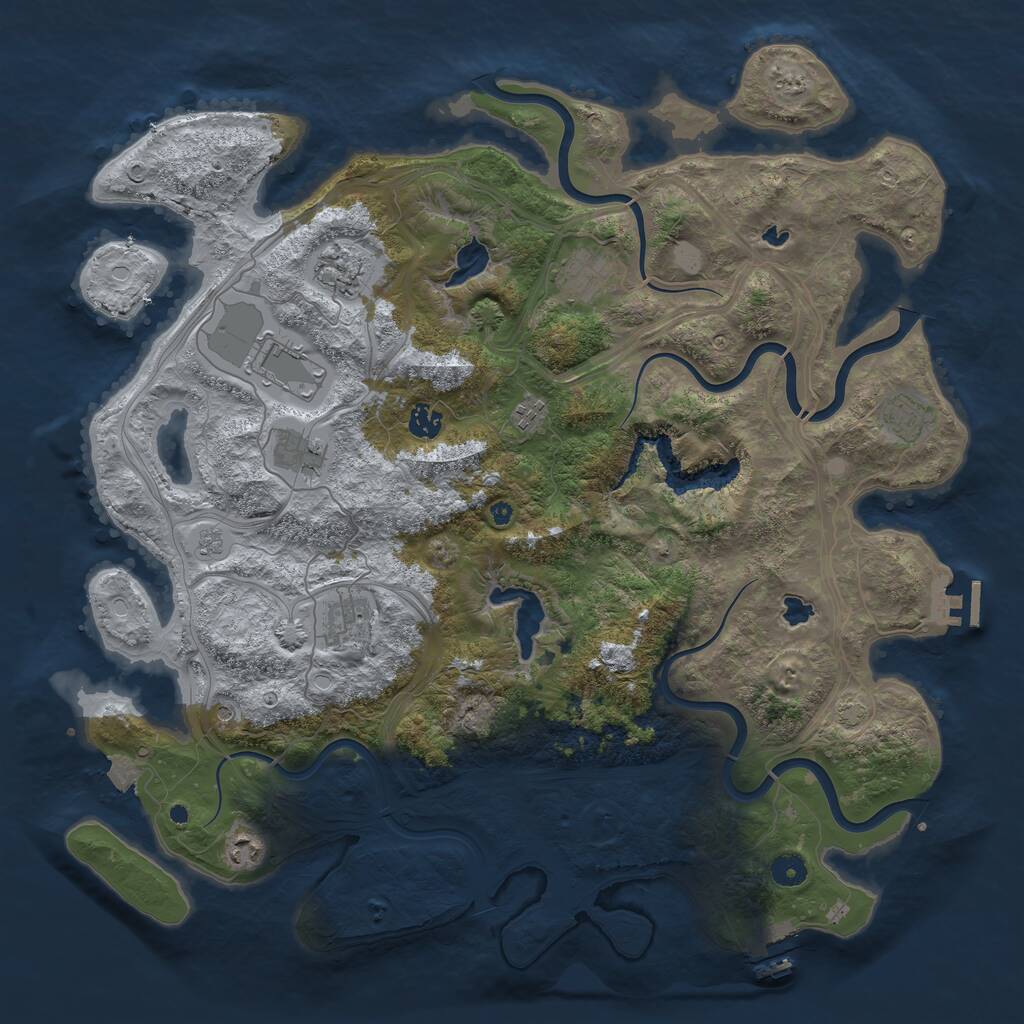 Rust Map: Procedural Map, Size: 4500, Seed: 1553227628, 15 Monuments