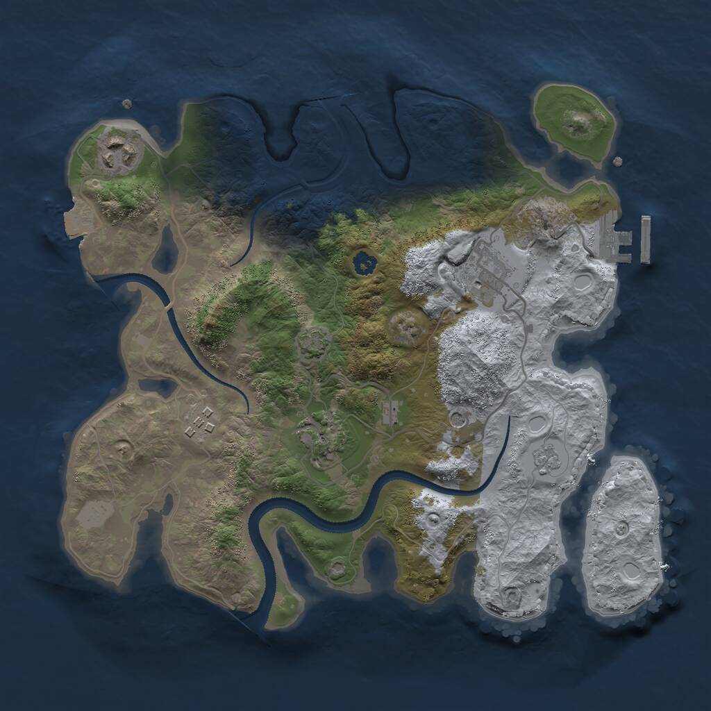 Rust Map: Procedural Map, Size: 3000, Seed: 41329, 9 Monuments
