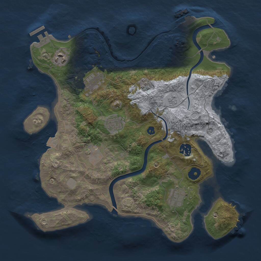 Rust Map: Procedural Map, Size: 3200, Seed: 372482578, 13 Monuments