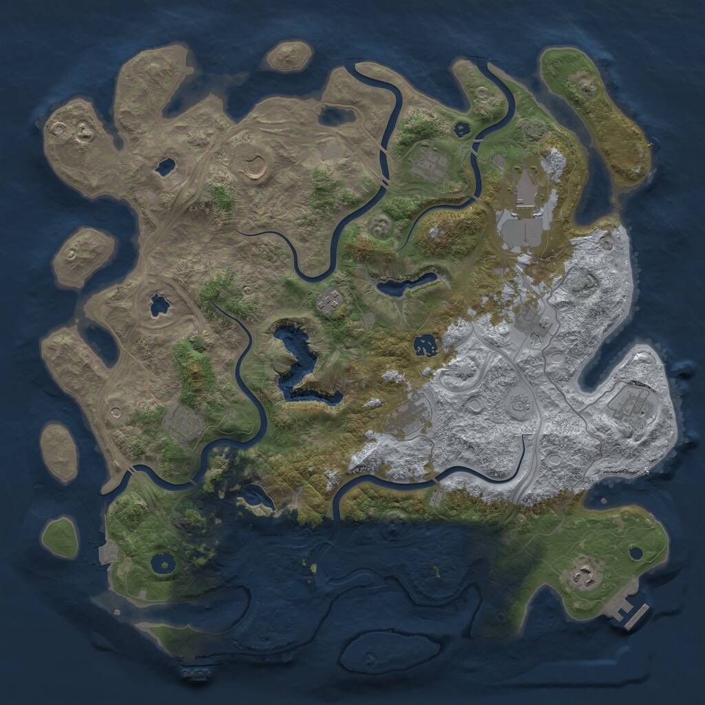 Rust Map: Procedural Map, Size: 4500, Seed: 807976315, 16 Monuments