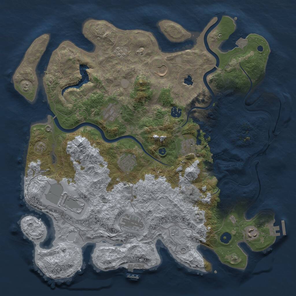 Rust Map: Procedural Map, Size: 4000, Seed: 1210775588, 15 Monuments