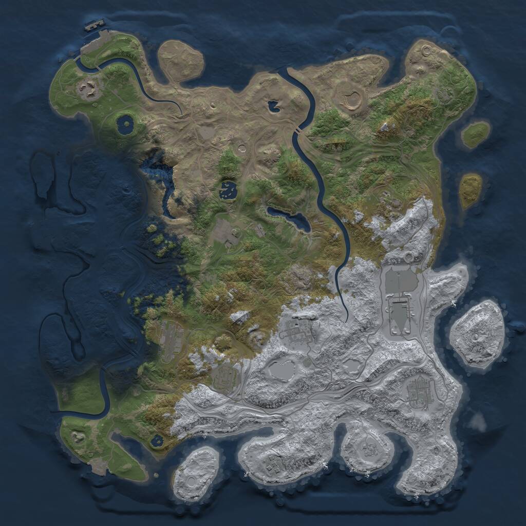 Rust Map: Procedural Map, Size: 4250, Seed: 968348358, 17 Monuments