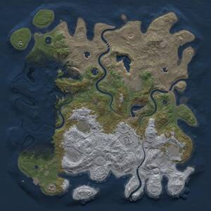 Thumbnail Rust Map: Procedural Map, Size: 4500, Seed: 1212261950, 15 Monuments