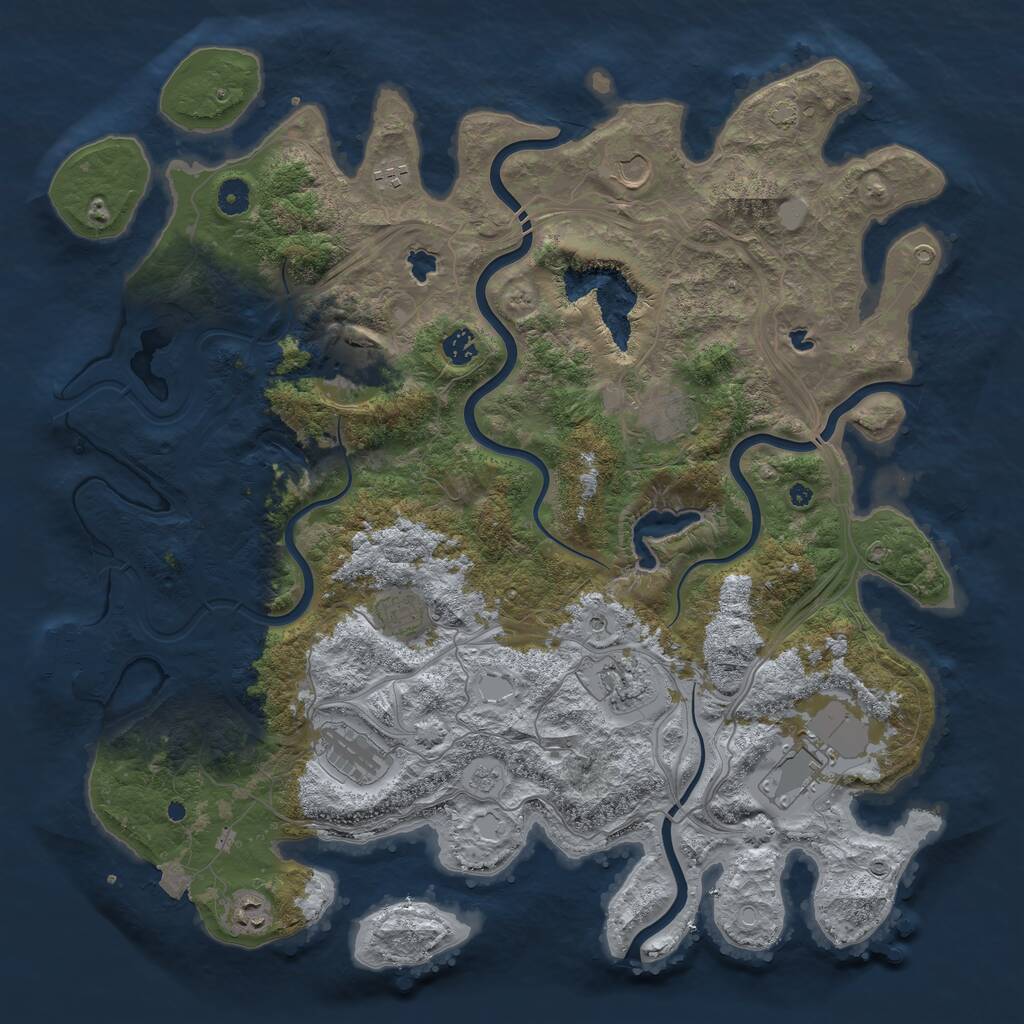 Rust Map: Procedural Map, Size: 4500, Seed: 1212261950, 15 Monuments