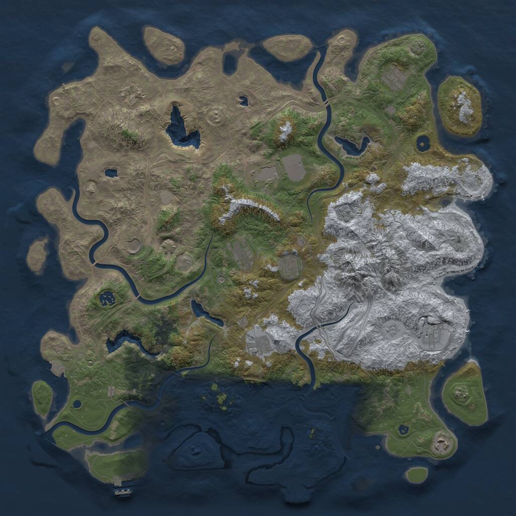 Rust Map: Procedural Map, Size: 5000, Seed: 1269529556, 17 Monuments
