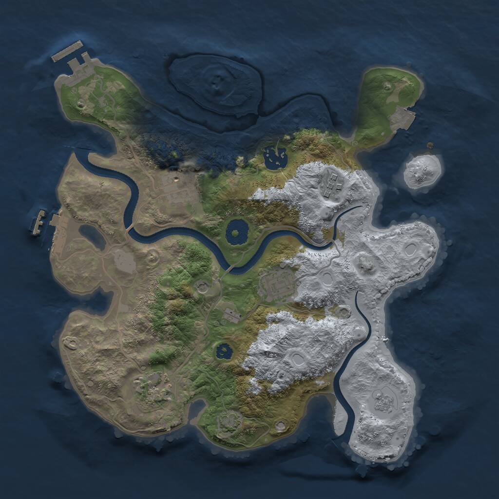 Rust Map: Procedural Map, Size: 3000, Seed: 30419, 11 Monuments