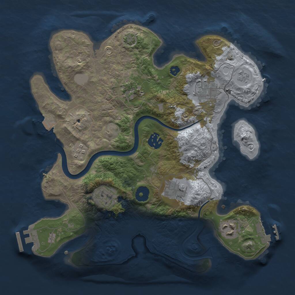 Rust Map: Procedural Map, Size: 3000, Seed: 6575443, 12 Monuments