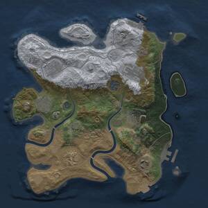 Thumbnail Rust Map: Procedural Map, Size: 3000, Seed: 744137269, 16 Monuments