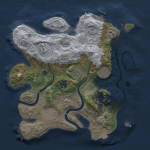 Thumbnail Rust Map: Procedural Map, Size: 3000, Seed: 744137269, 12 Monuments