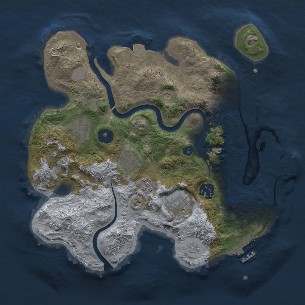 Rust Map: Procedural Map, Size: 3000, Seed: 1025608188, 11 Monuments