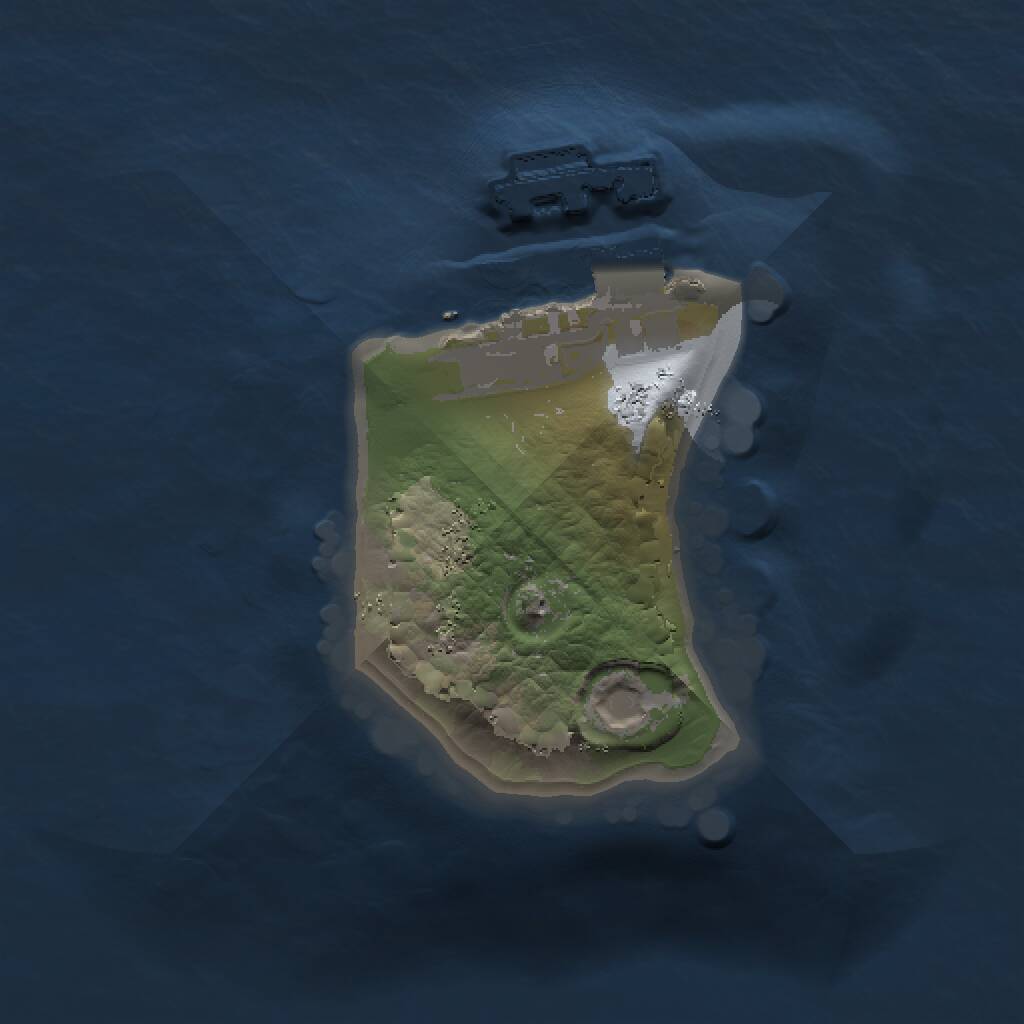 Rust Map: Procedural Map, Size: 1000, Seed: 2143491222, 2 Monuments