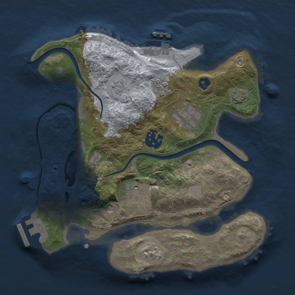 Rust Map: Procedural Map, Size: 2500, Seed: 189236742, 10 Monuments