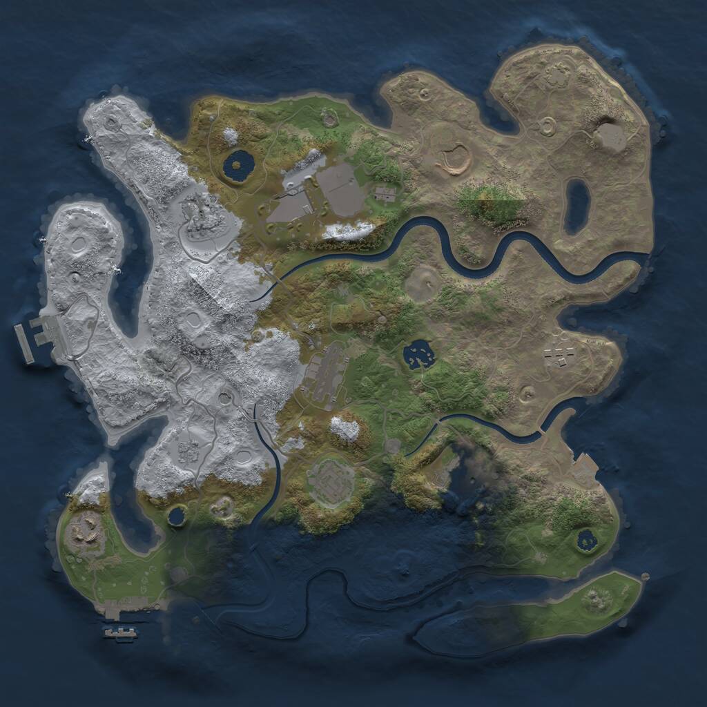 Rust Map: Procedural Map, Size: 3500, Seed: 19940812, 15 Monuments