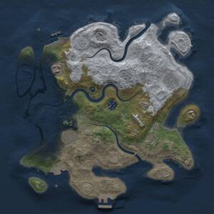 Thumbnail Rust Map: Procedural Map, Size: 3300, Seed: 989898, 12 Monuments