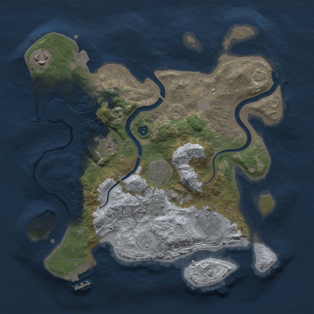 Rust Map: Procedural Map, Size: 3000, Seed: 123123423, 10 Monuments