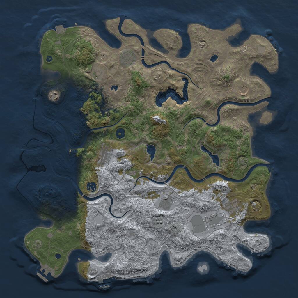 Rust Map: Procedural Map, Size: 4500, Seed: 31301, 16 Monuments