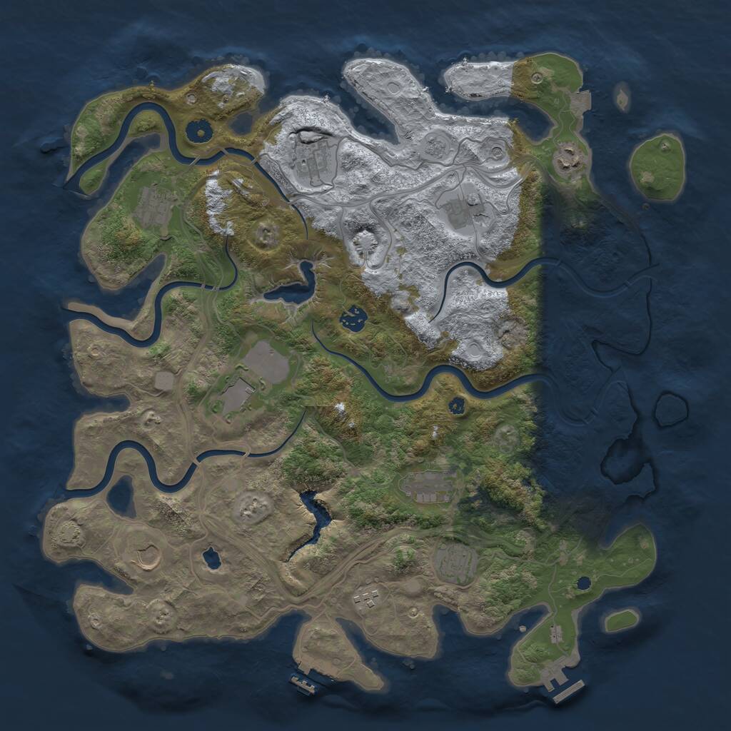 Rust Map: Procedural Map, Size: 4300, Seed: 1344758370, 16 Monuments