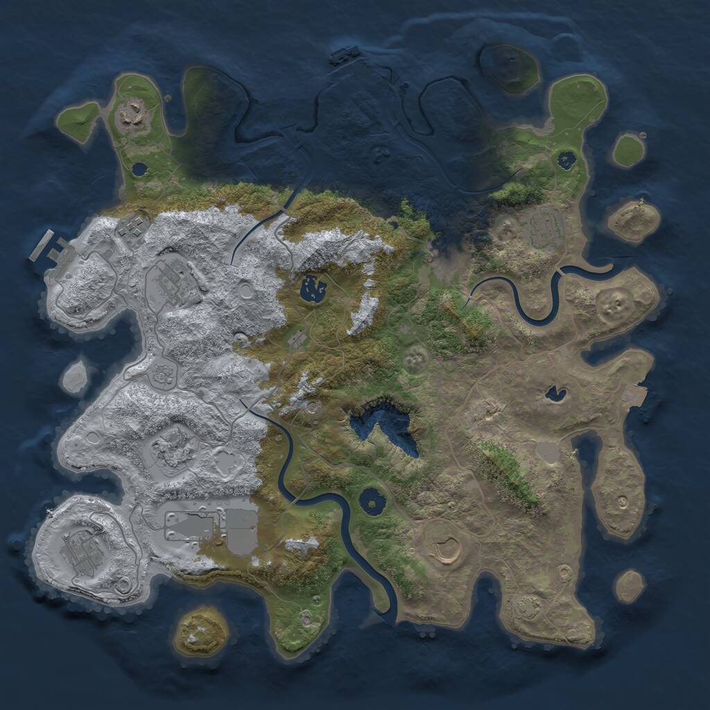Rust Map: Procedural Map, Size: 4000, Seed: 97285273, 16 Monuments