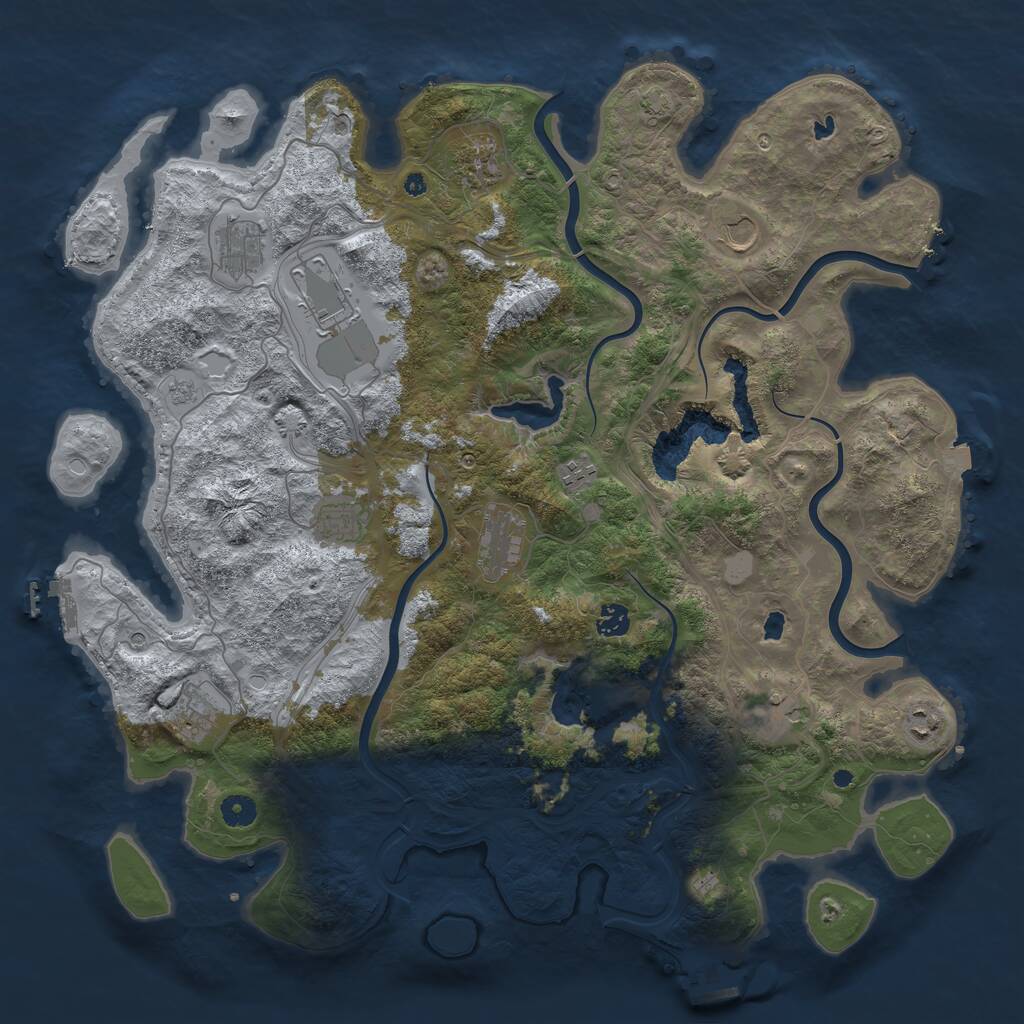 Rust Map: Procedural Map, Size: 4500, Seed: 23718720, 17 Monuments