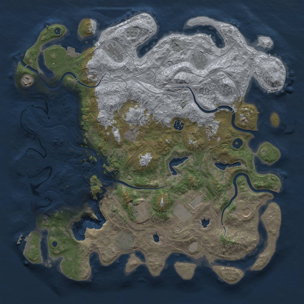 Rust Map: Procedural Map, Size: 4500, Seed: 562226926, 17 Monuments
