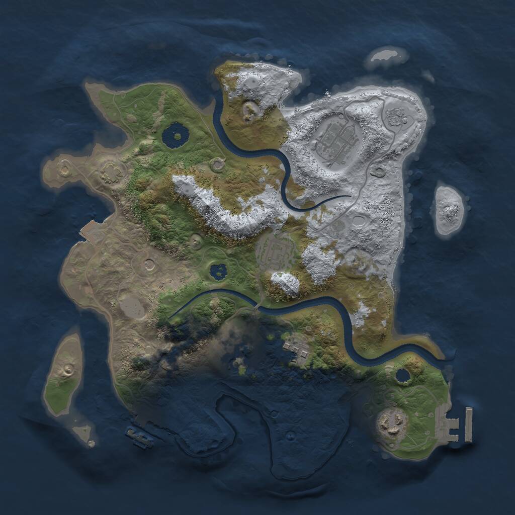Rust Map: Procedural Map, Size: 3000, Seed: 225479005, 11 Monuments
