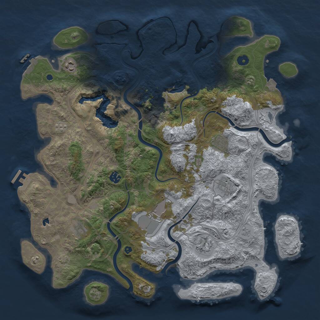 Rust Map: Procedural Map, Size: 4300, Seed: 23255898, 14 Monuments