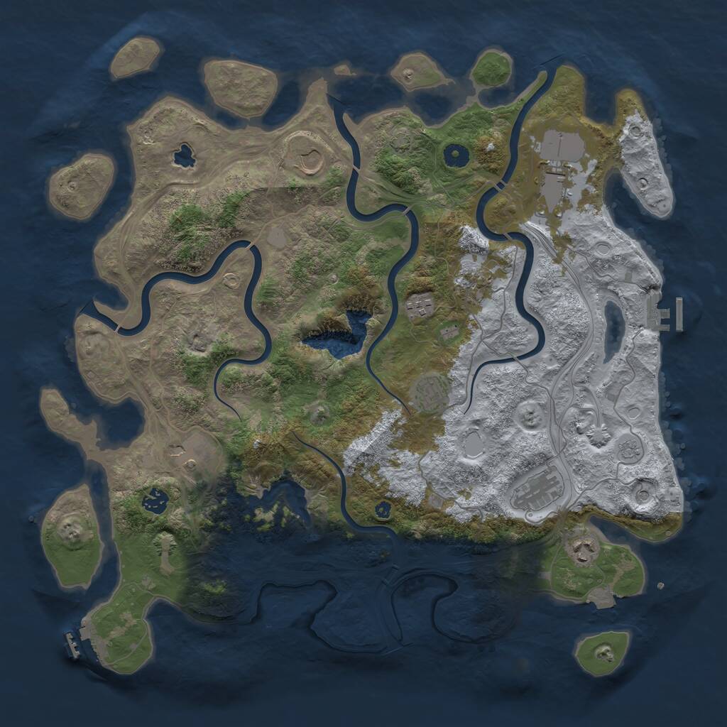 Rust Map: Procedural Map, Size: 4350, Seed: 860315034, 15 Monuments