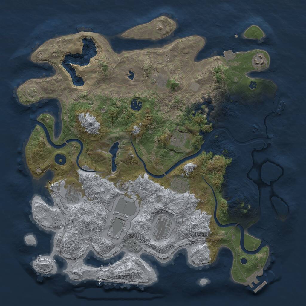 Rust Map: Procedural Map, Size: 4000, Seed: 684351353, 15 Monuments