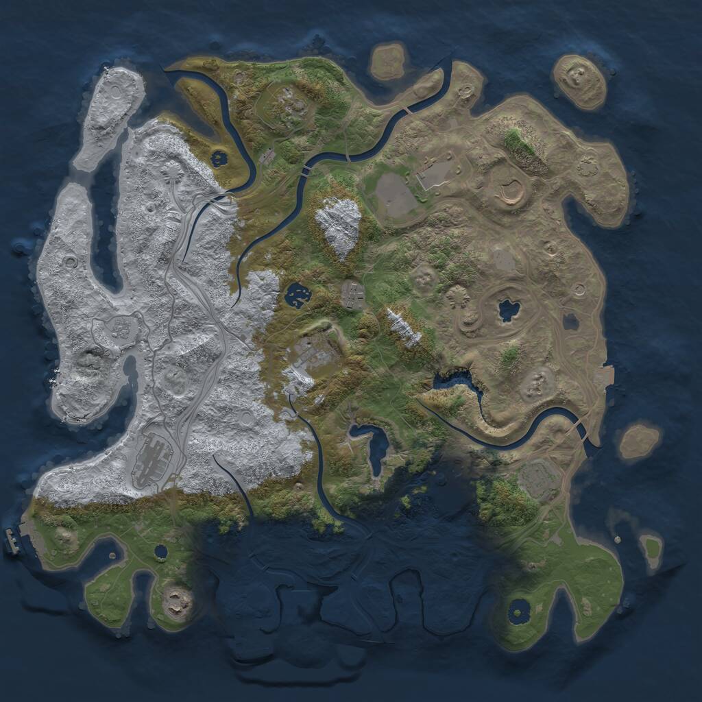 Rust Map: Procedural Map, Size: 4250, Seed: 1510982177, 16 Monuments