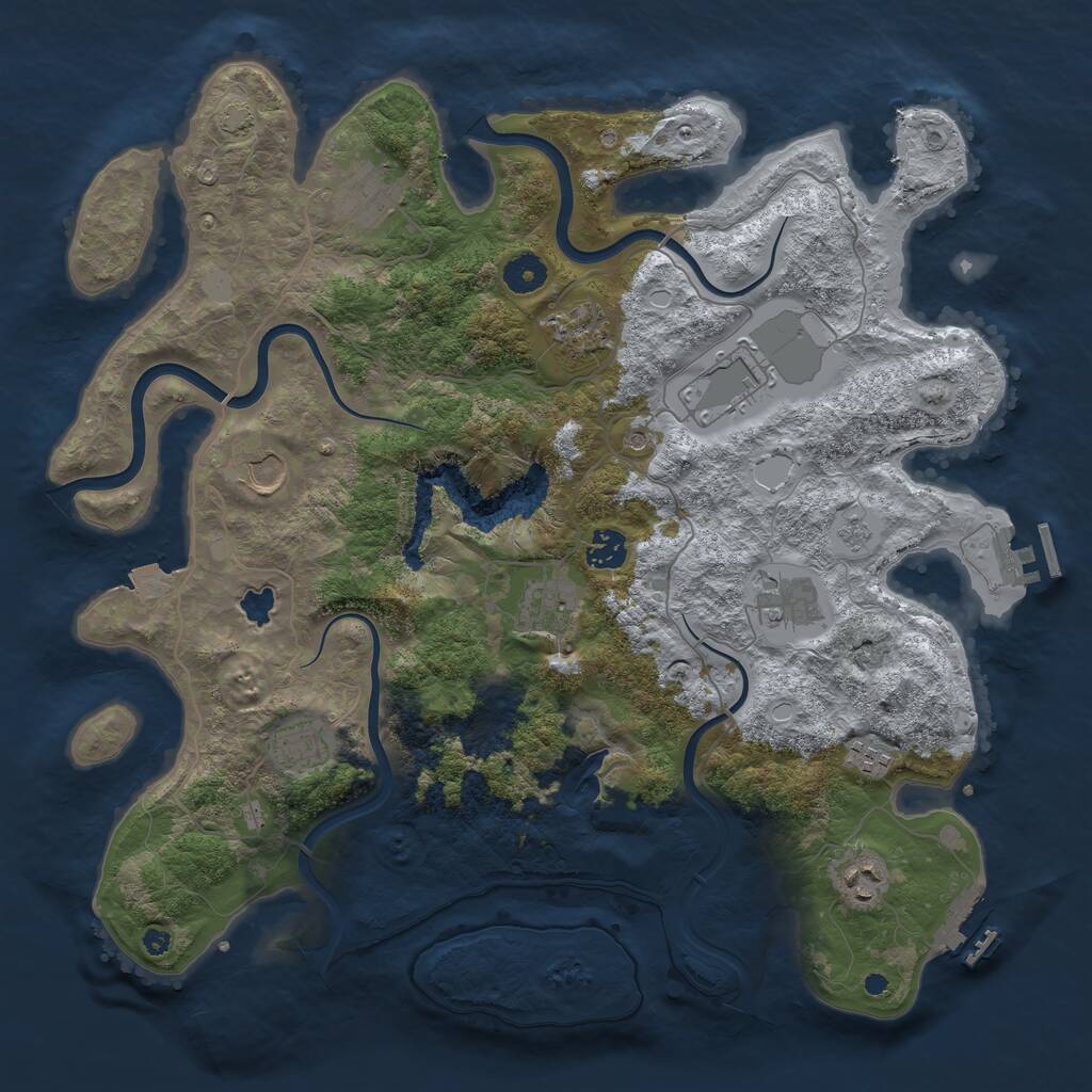 Rust Map: Procedural Map, Size: 4000, Seed: 2014073725, 16 Monuments