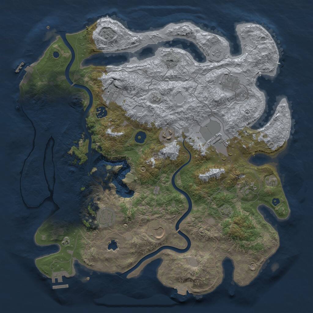 Rust Map: Procedural Map, Size: 4000, Seed: 216864651, 15 Monuments
