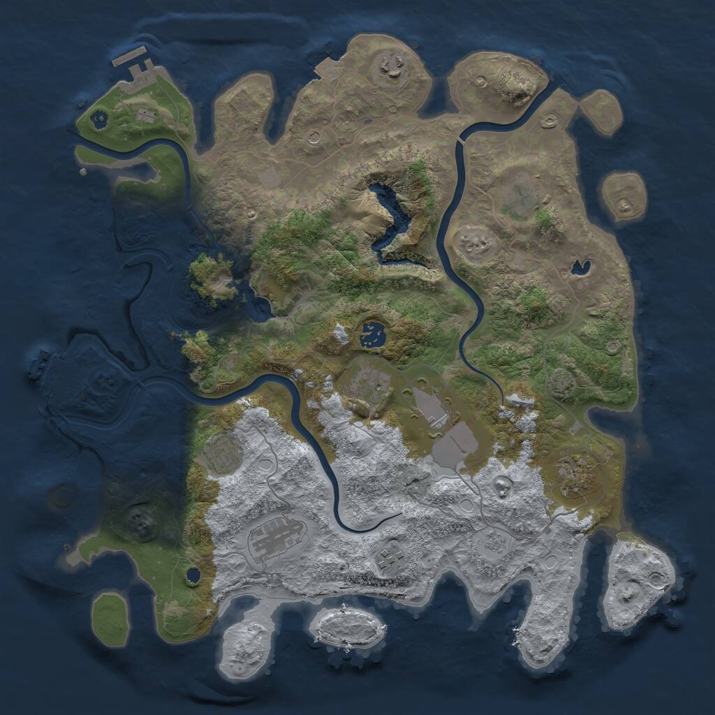 Rust Map: Procedural Map, Size: 4000, Seed: 652594209, 15 Monuments