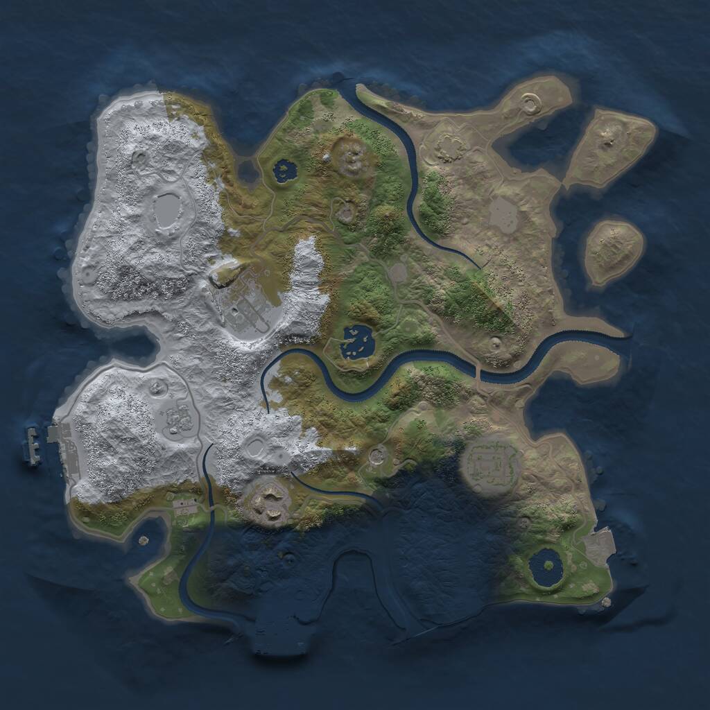 Rust Map: Procedural Map, Size: 3000, Seed: 10879, 10 Monuments